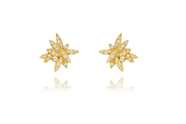 Brinco Flor de Verônica em Ouro Amarelo e Diamantes